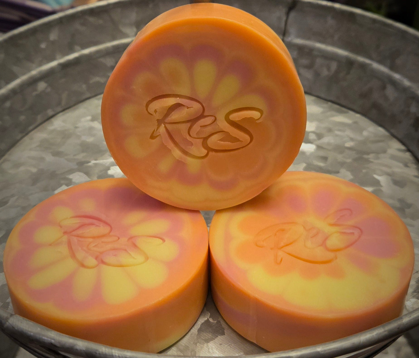 Orange Cranberry Spice scented handmade soap