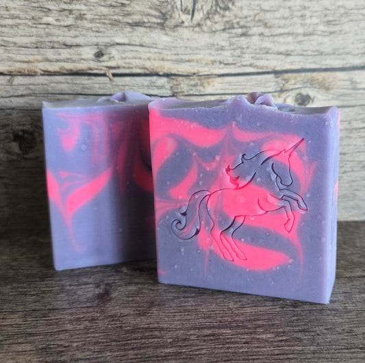 Unicorn stamped soap (Dragonfruit scented)