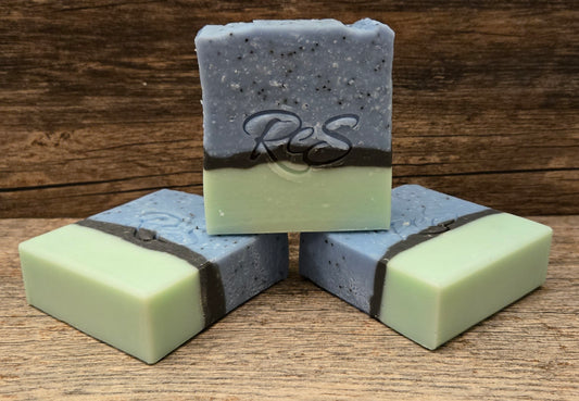 "Stress Relief" eucalyptus + spearmint scented handmade soap