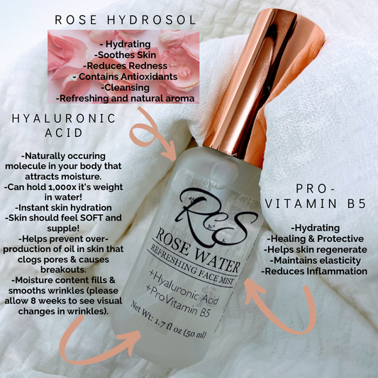 Rose Water Face Mist with Hyaluronic Acid